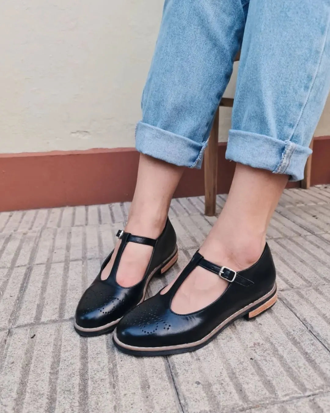 T-Strap Cutout Flat Mary Jane Flats