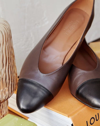 Minimalist Two-Tone Pointed Flats