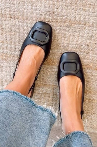 Square Buckle Pointy Flats