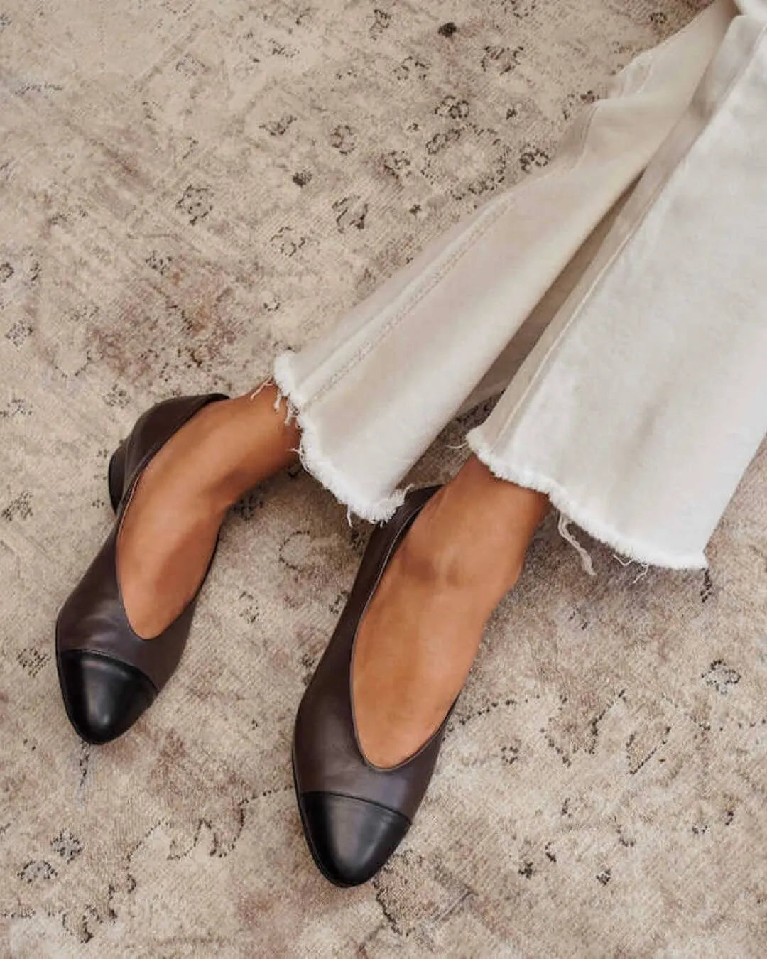 Minimalist Two-Tone Pointed Flats