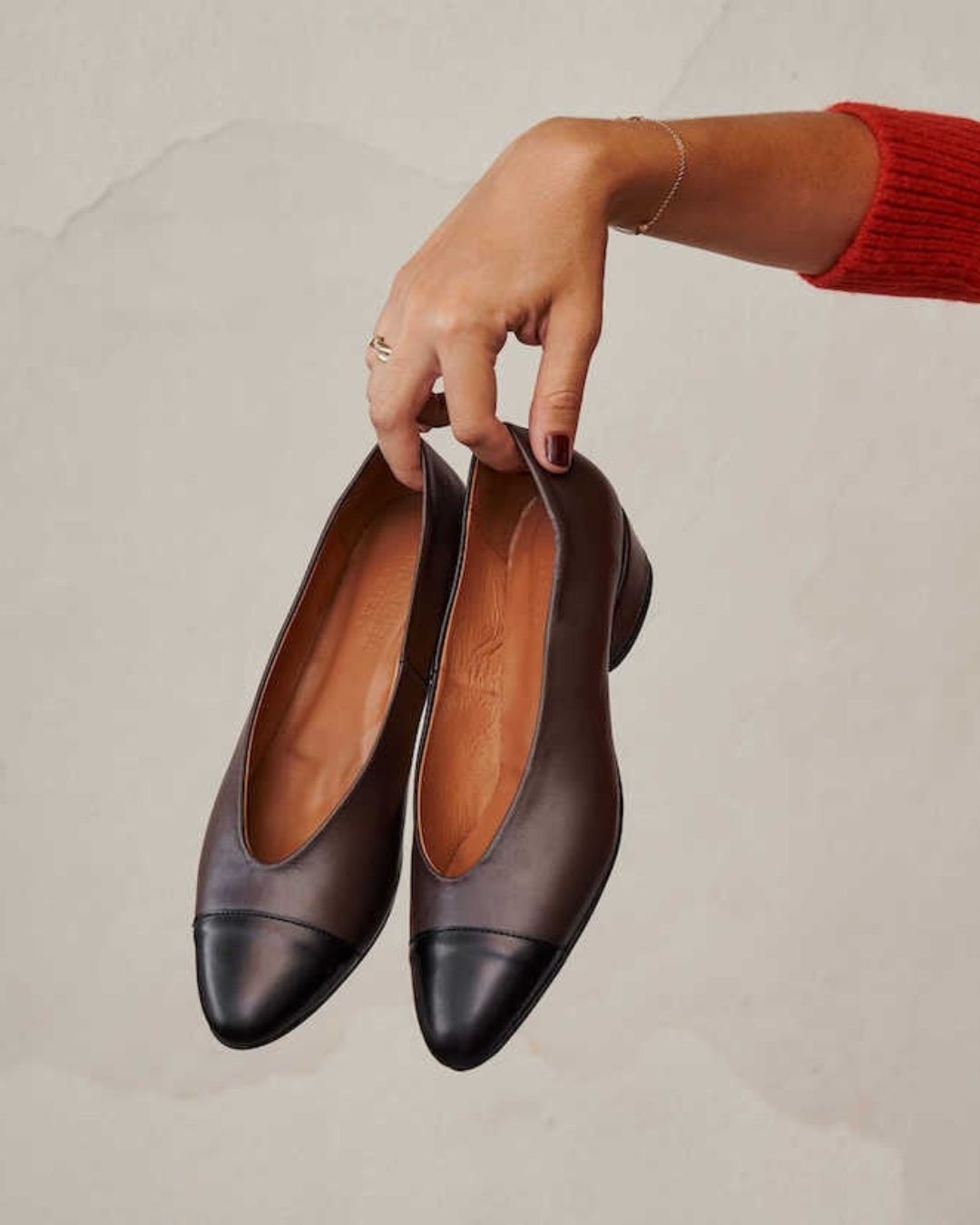 Minimalist Two-Tone Pointed Flats