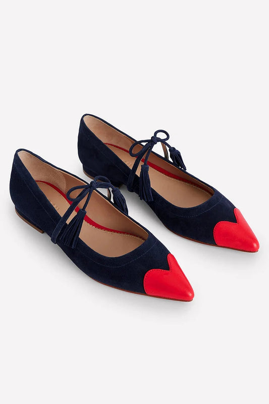 Color Block Bowknot Decor Pointy Toe Black Flats