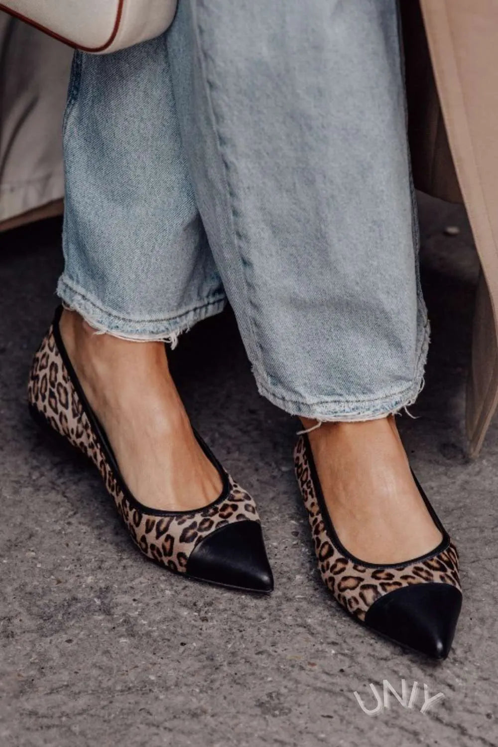 Leopard Print Pointed Toe Flats)
