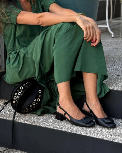 Square Buckle Pointy Flats