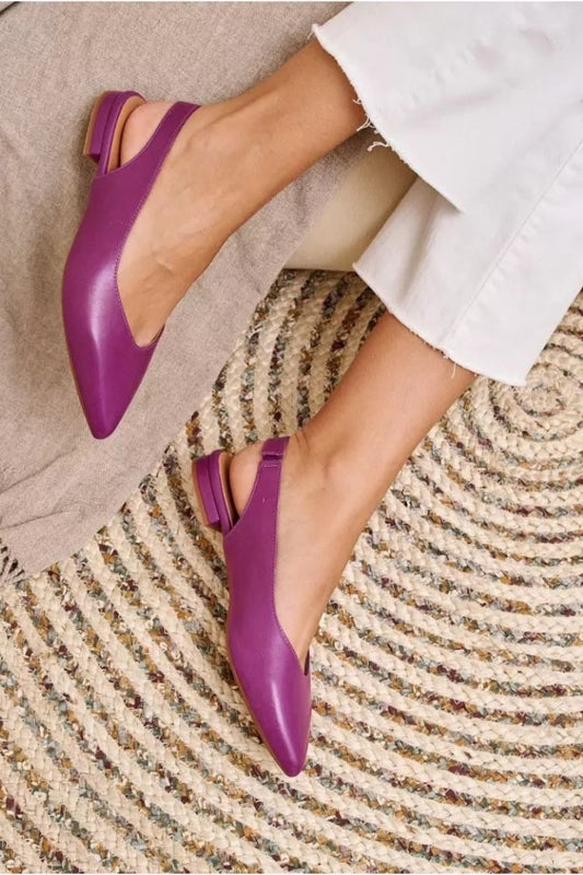 Vibrant Purple Glossy Patent Pointed Flats