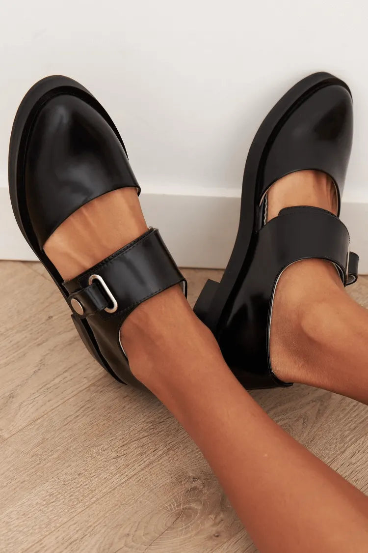 Cut Out Solid Color Round Toe Slingback Flats