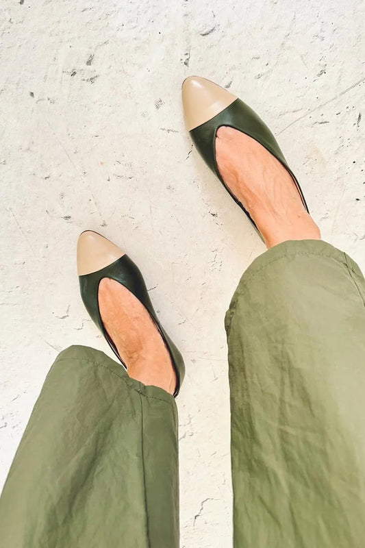 Pointed Toe Colorblock Casual Slip On Black Flats