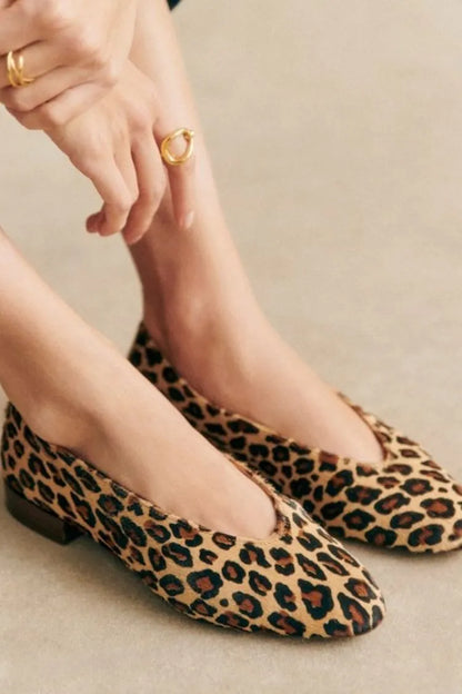 Faux Low Cut Almond Toe Flats