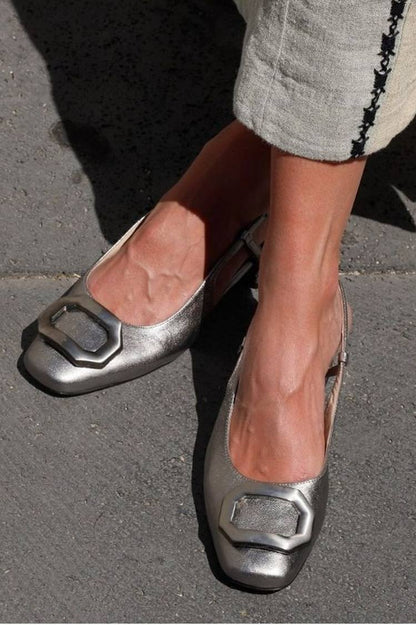 Square Buckle Pointy Flats