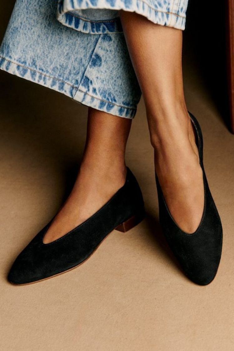 Faux Low Cut Almond Toe Flats